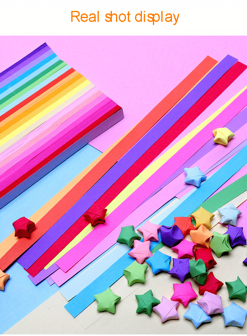 PATIKIL Glitter Origami Stars Paper - Double Sided Silver White, 24cm X 1cm, 20 Sheets