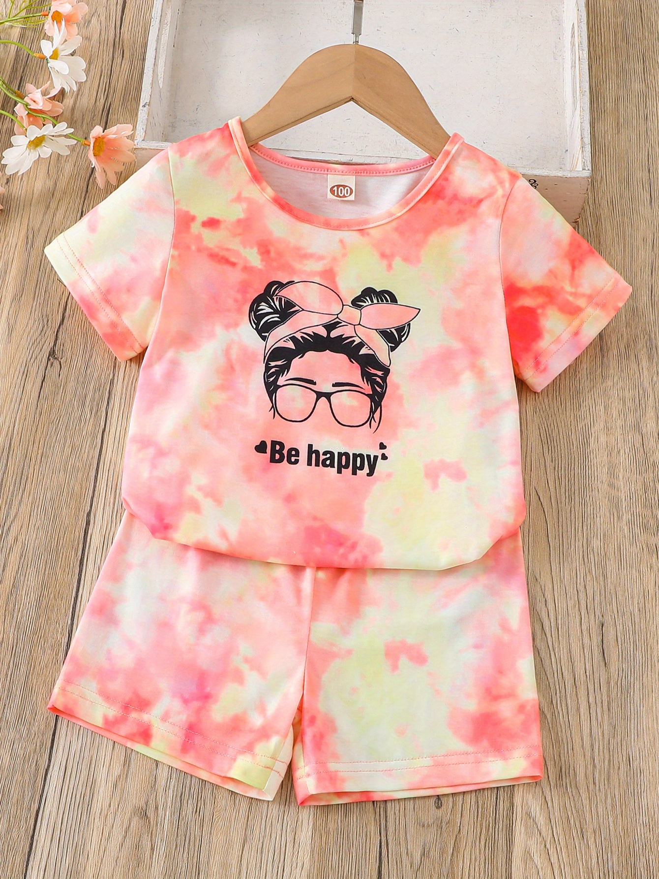 Twin girls PEACE SIGN STARS GRAY TIE Elastic waist Shorts Set NWT