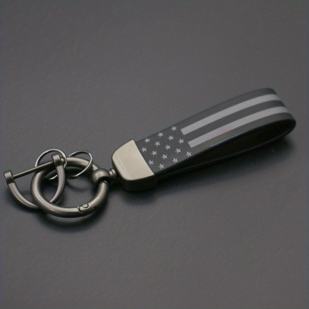 PU Leather USA Flag Car Key Chain, The United States Flags Keychain American Flag Key Ring Key Pendent Keyring for Motorcycles SUV,Temu