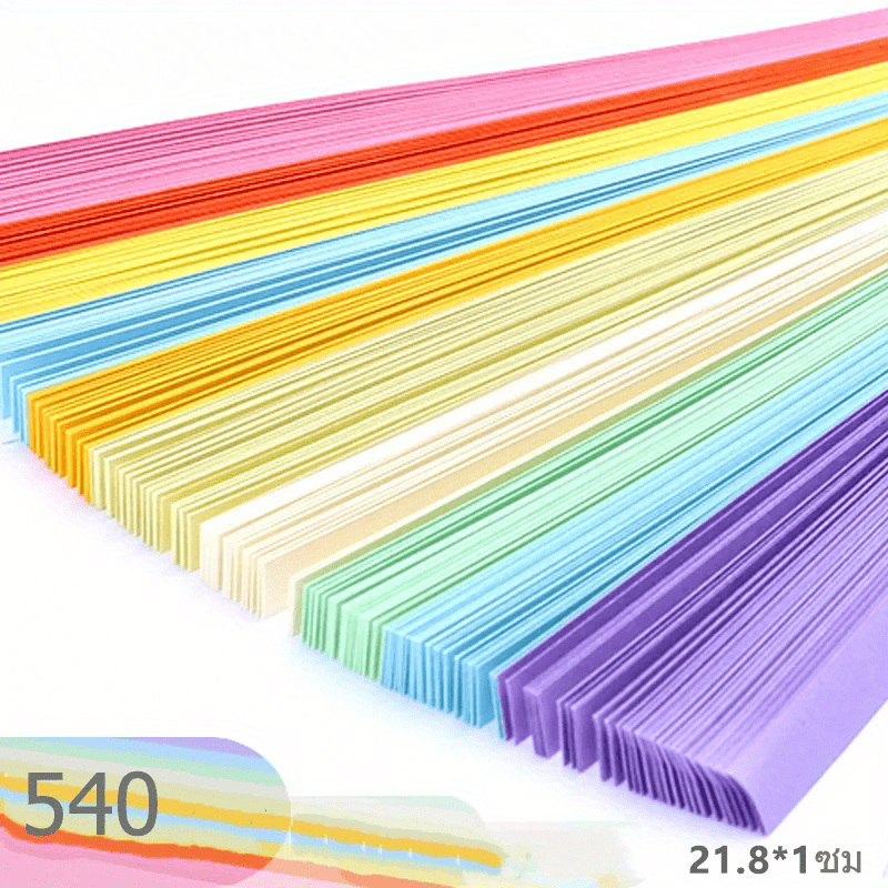 540 Gradient Color Origami Stars Paper Strips Double Sided Lucky