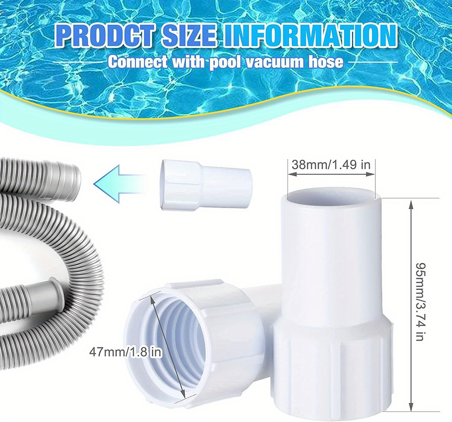 Swimming Pool Hose Connector Adapter Vacuum Suction Pipe Temu