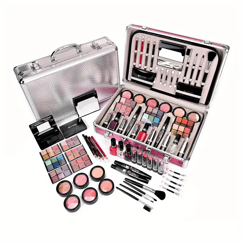 high quality portable makeup kit with all in one eyeshadow blush lipstick highlighter and eyebrow pencil perfect valentines day gift for women details 0