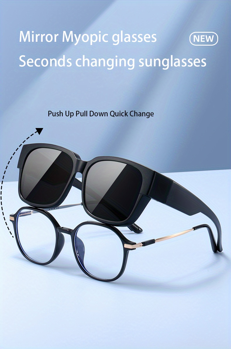 Fashion HD Sunglasses For Men Women Cover For Myopia Glasses