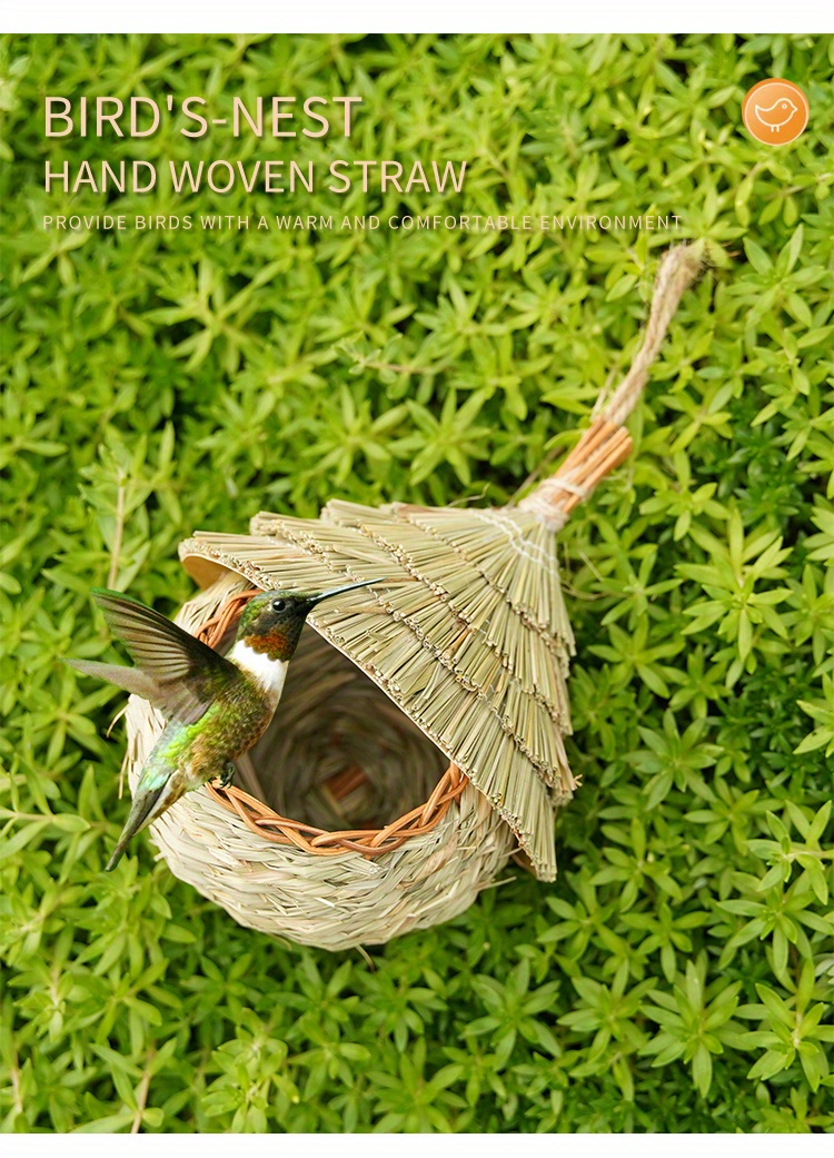 1pc Hand Woven Bird Nest Artificial Birds Nest Creative Temu