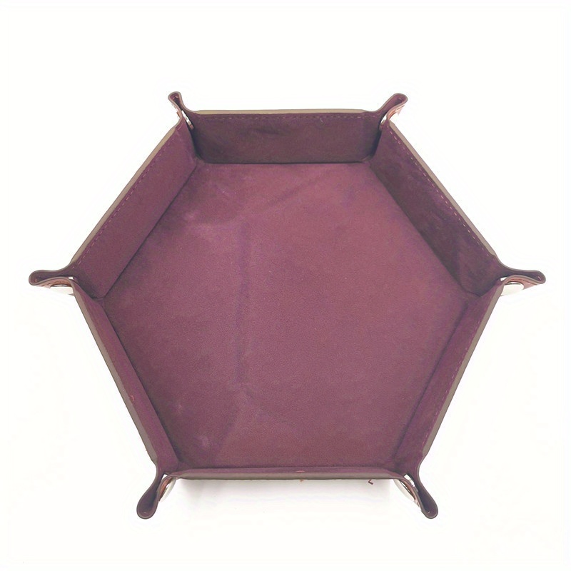 Bandeja cuadrada hexagonal plegable de cuero PU, juego de dados, caja de  dados plegable, 6 colores - AliExpress