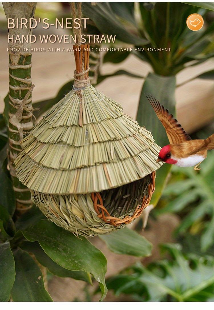 1pc Hand Woven Bird Nest Artificial Birds Nest Creative Temu