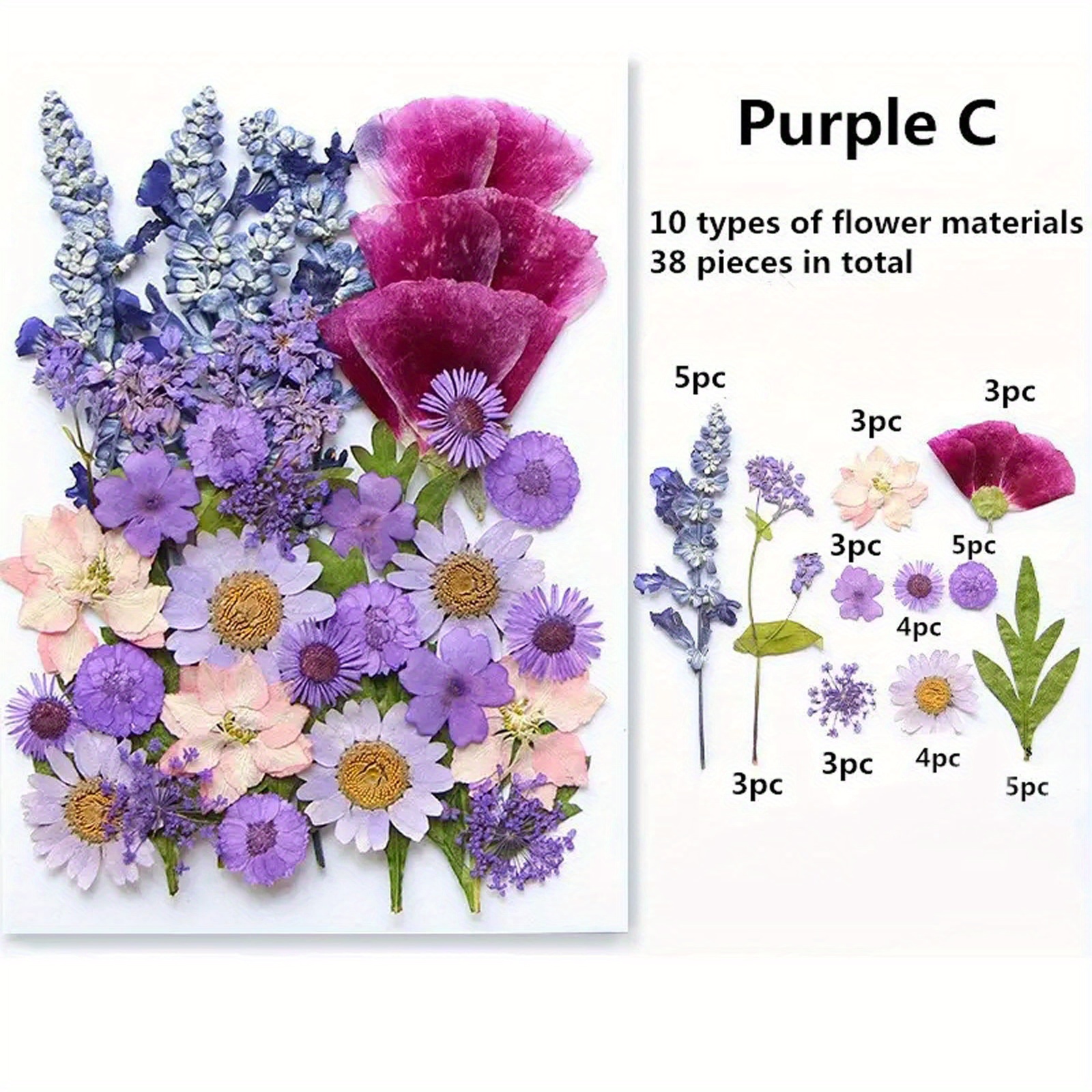 Blaflo 35+pcs Purple Flowers for Resin Model, Real Pressed Flowers Dry  Leaves Bulk Natural Herbs Kit for Scrapbooking DIY Art Crafts, Epoxy  Jewelry