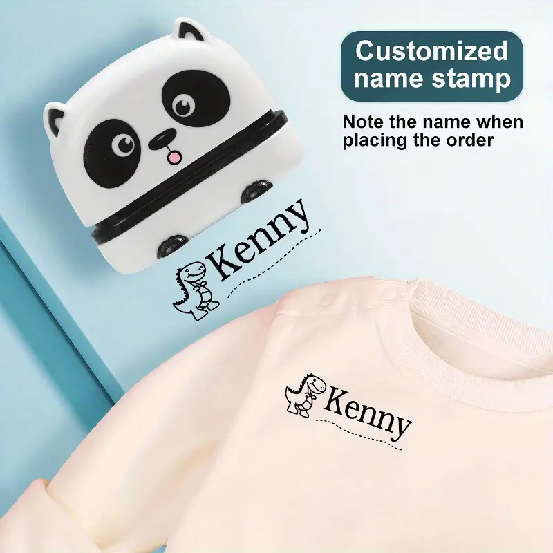 Custom Name Stamp For Students' Teacher Clothing White Panda - Temu
