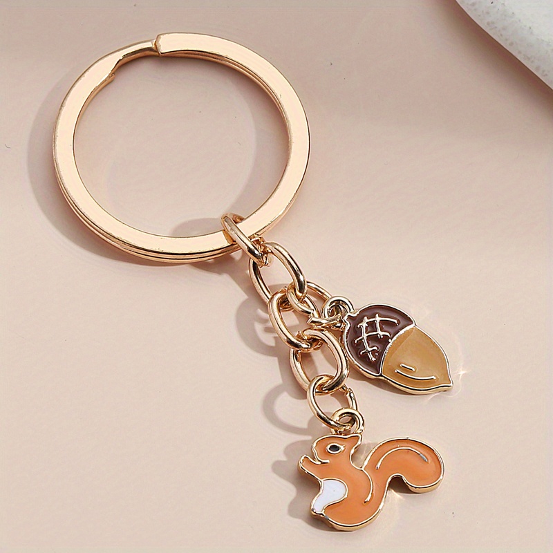 Cute Squirrel Keychain Animal Keyring