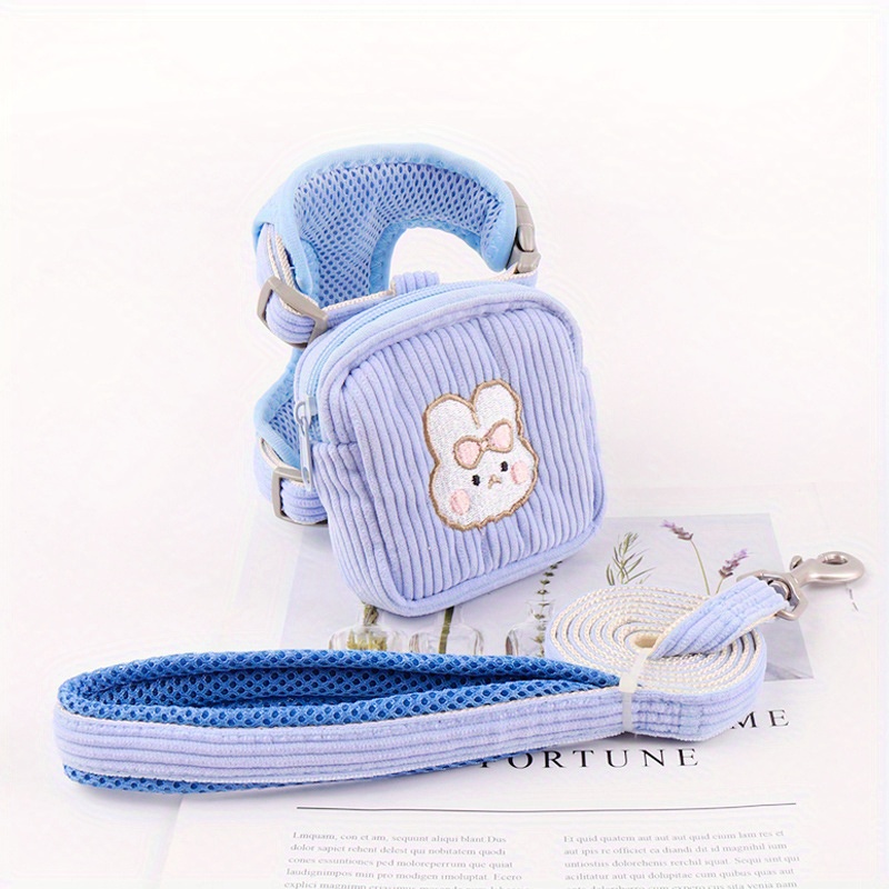 Little Dog Embroidered Coin Purse - Pale Blue