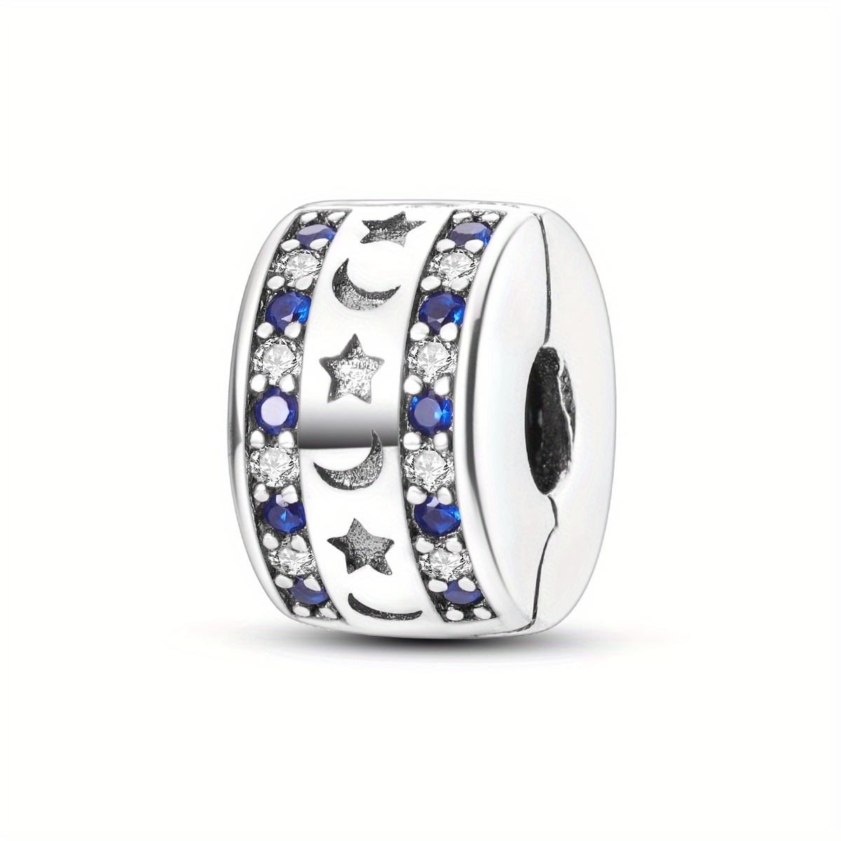 Colorful Cubic Zirconia Forever Clip Charm Stopper Silver - Temu