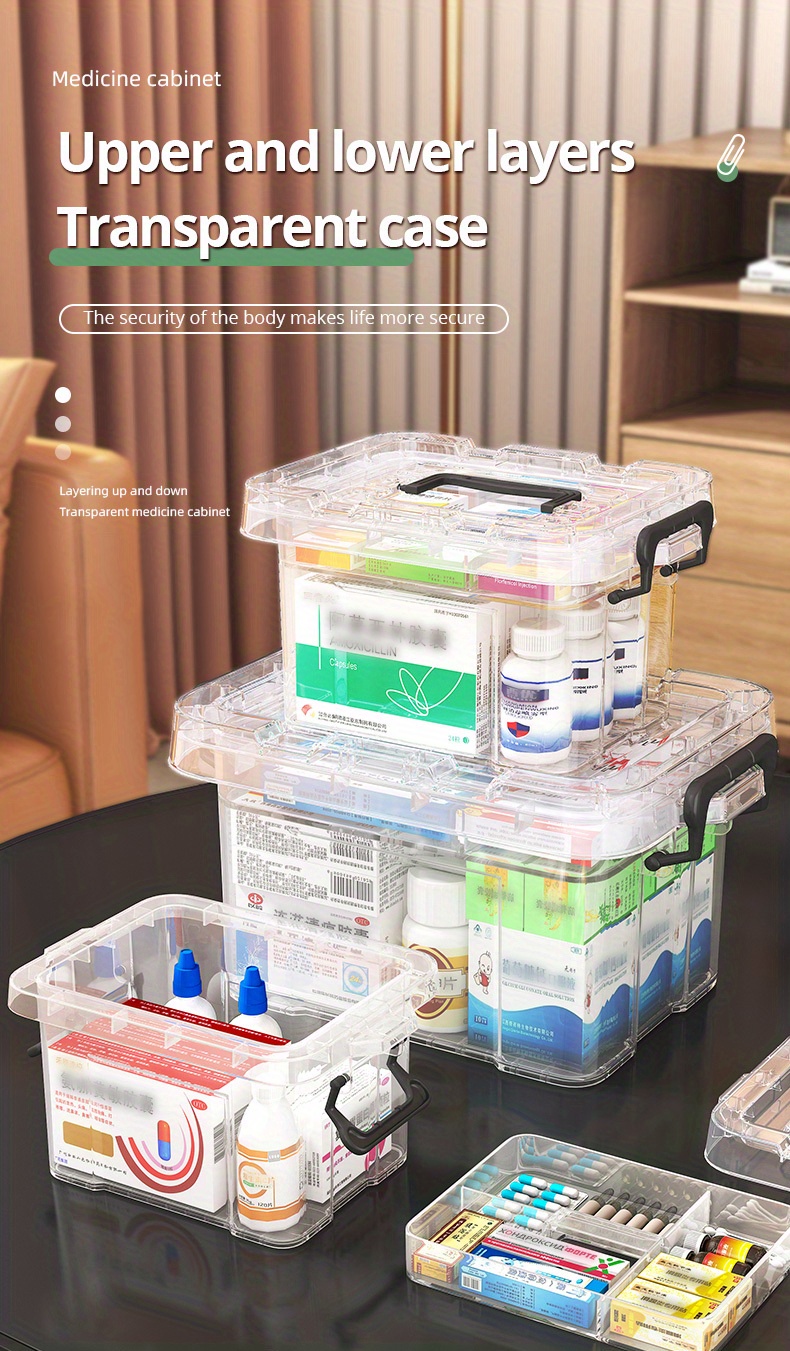 Portable Handled Storage Case Clear Large Capacity For First - Temu
