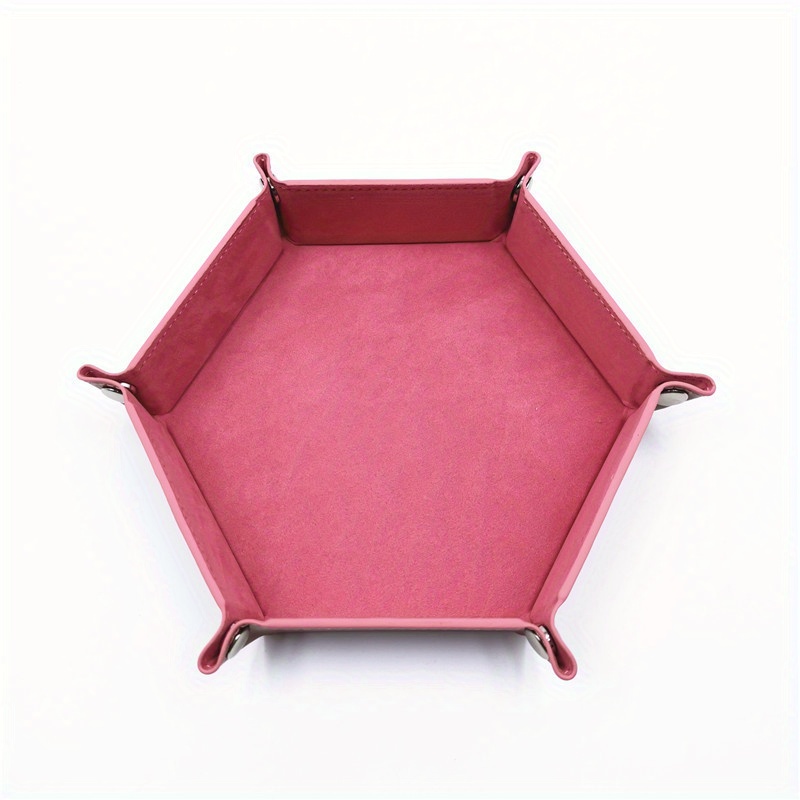 Dice Tray Hexagonal Dice Rolling Rack Folding Pu Leather - Temu
