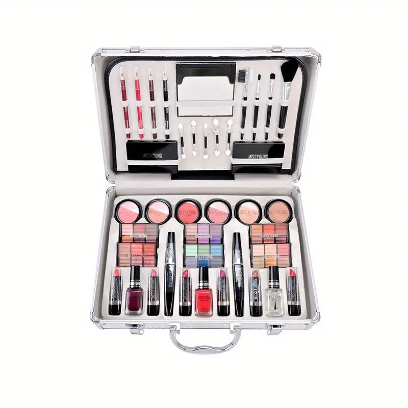 high quality portable makeup kit with all in one eyeshadow blush lipstick highlighter and eyebrow pencil perfect valentines day gift for women details 2