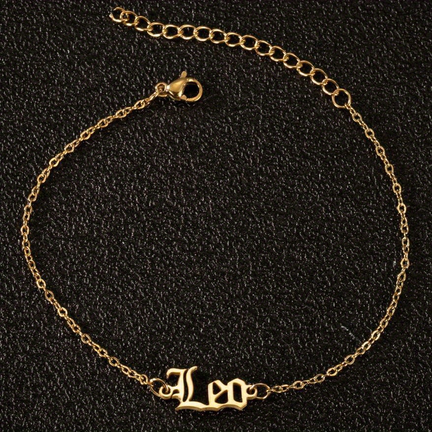 Shop Old English Zodiac Sign Astrology Anklet in Gold