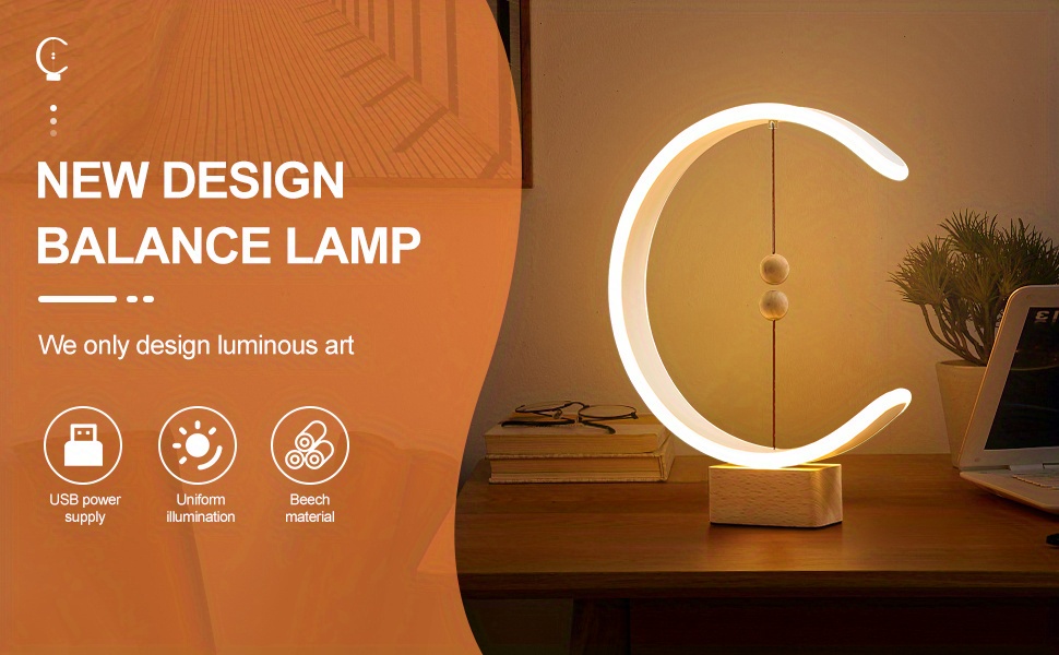 Sleek Balance Magnetic Table Lamp For A Magical Glow - Inspire Uplift