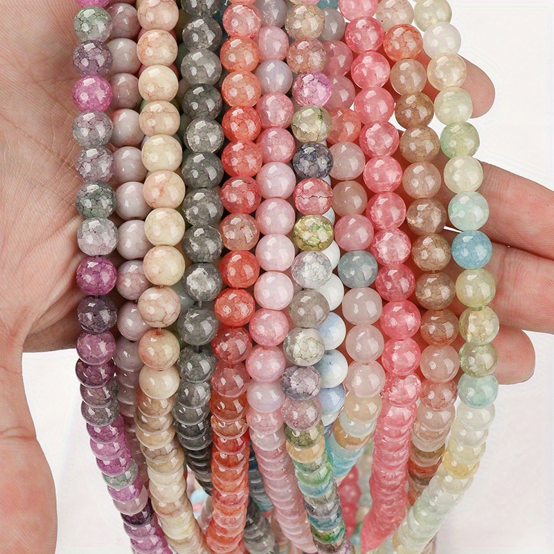 Glass Crackle Beads Handmade Beading Beads Glass Loose Beads - Temu Finland