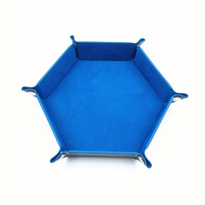 Dice Tray Hexagonal Dice Rolling Rack Folding Pu Leather - Temu