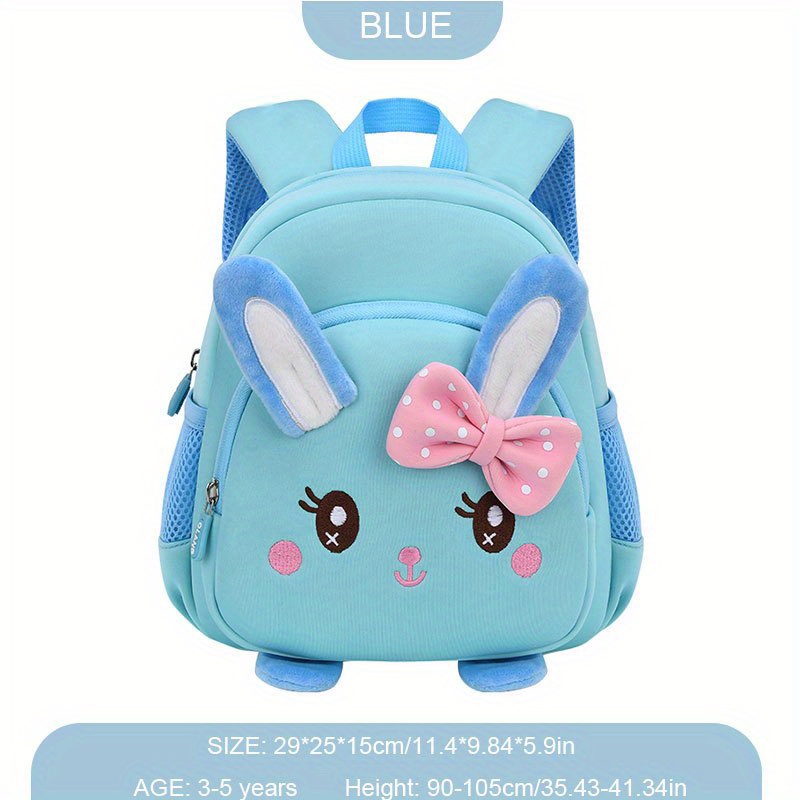 3D Cartoon Rabbit Kids Backpack for School Boys Girls