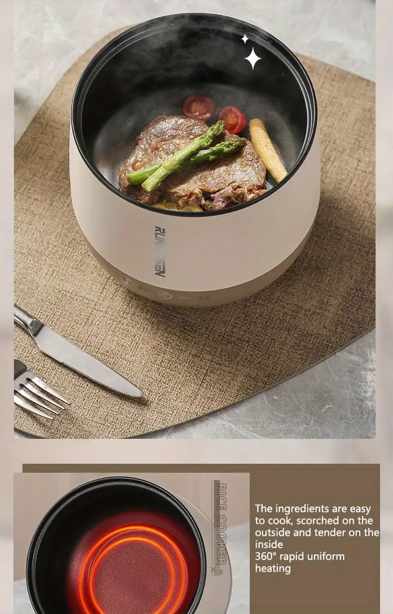 1pc 1 8l mini rice cooker multifunctional rice pot cooking rice non stick pot porridge cooker soup dormitory electric cooker details 16