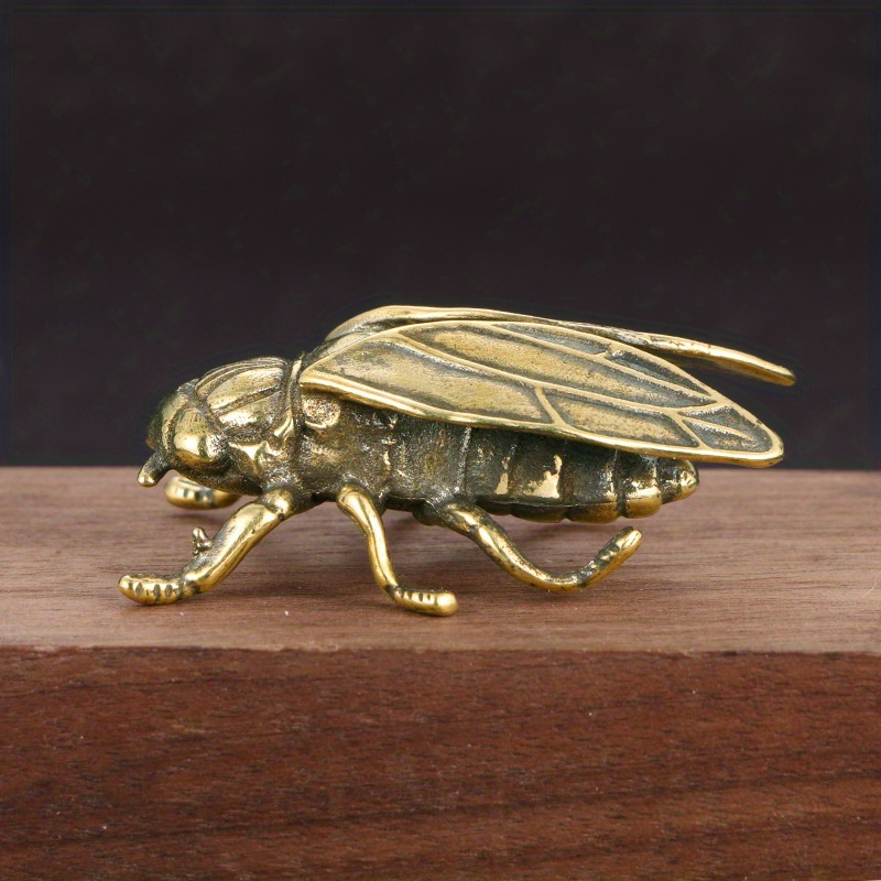 IMIKEYA Figuras de abeja dorada: 3 piezas de estatuas de abeja de latón  vintage decorativas de latón adorno de animal de bricolaje pequeño de latón