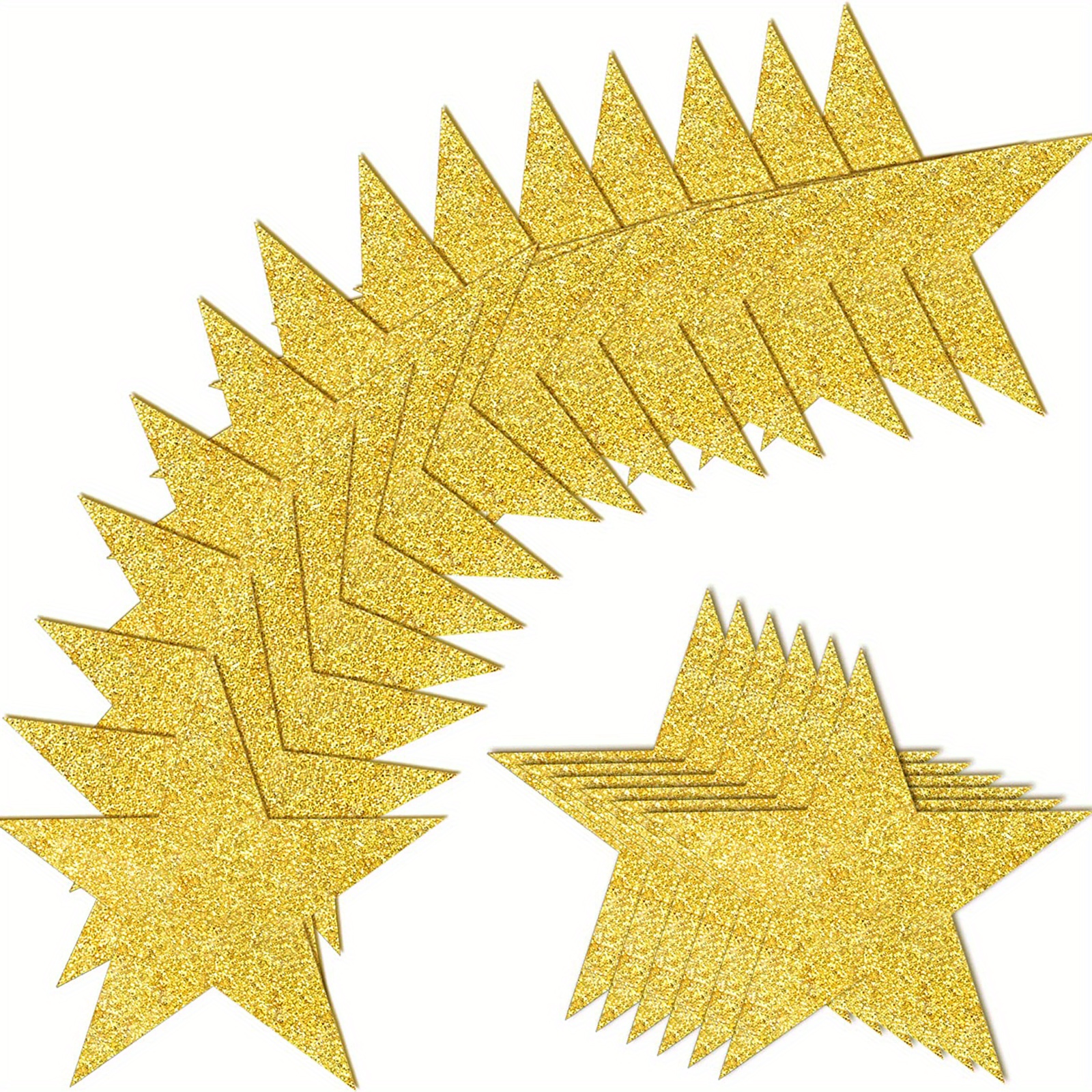 Glitter Golden Five Star Cutouts Paper Star Confetti Cutouts - Temu