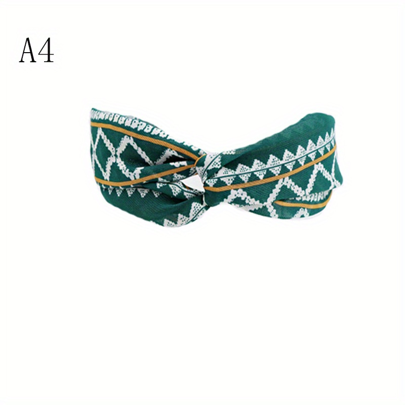 Boho Style Cross Knotted Headband Flower Prints