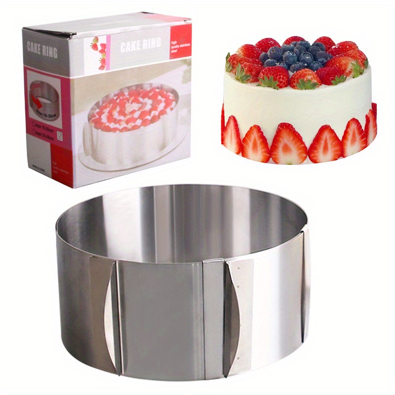 Stainless Steel Adjustable Round Cake Ring Mold Mousse Mold 6 inch to 12 inch, Size: 16