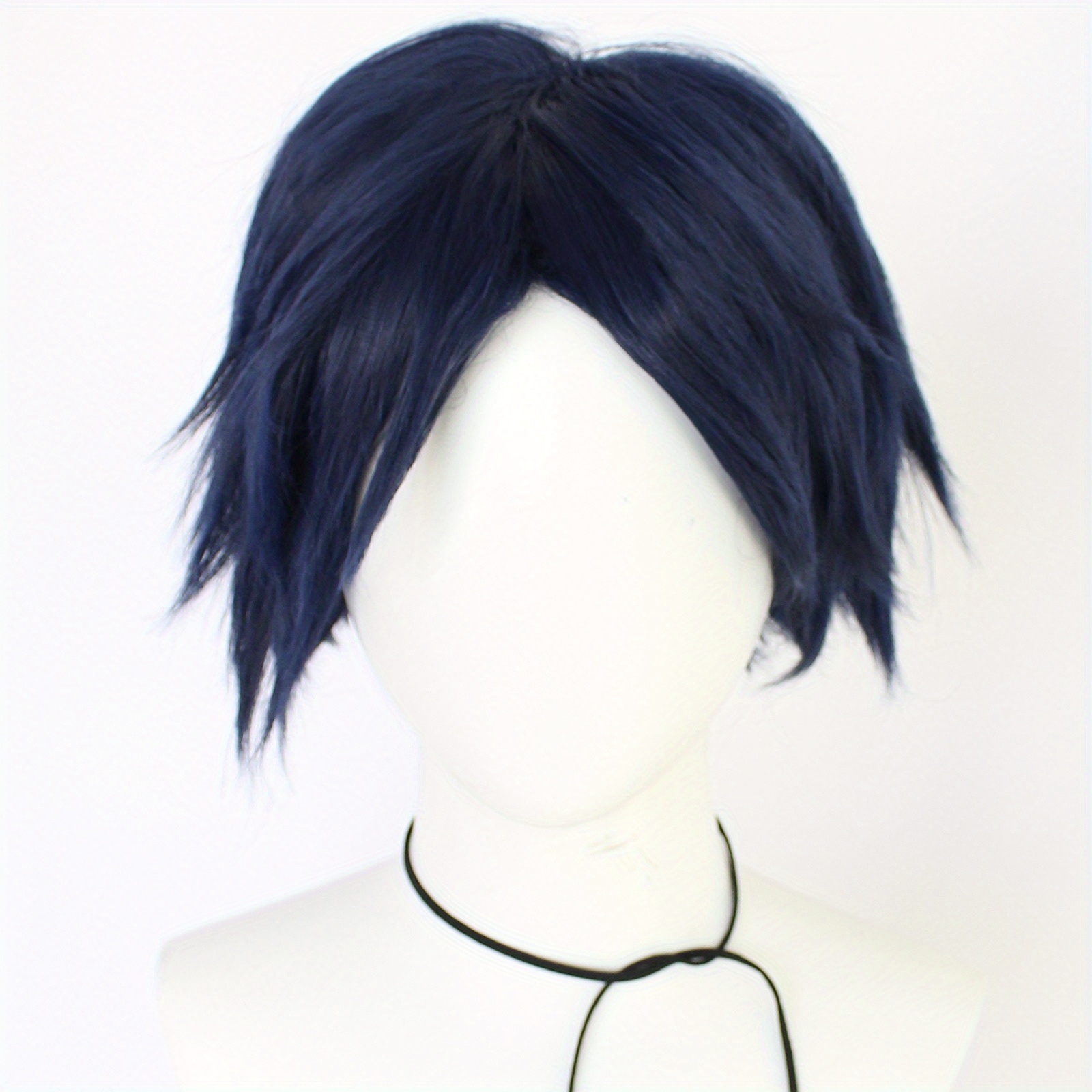 Men Anime Costume Short Blue straight cosplay party wig hair Cosplay wig  Decor