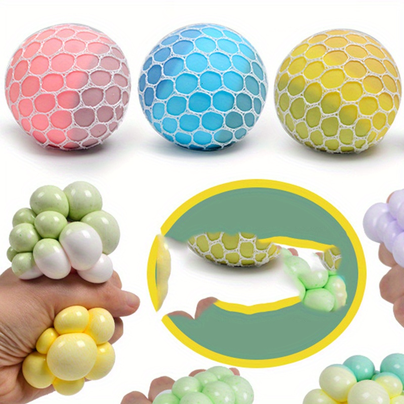  6 Pack Squishy Stress Balls Fidget Toys,Stress Relief Toy for  Adults, Squeeze Ball, Pop Fidget Ball, Mesh Ball, Color Change Ball, Help  to Relax, Decompress and Focus, 2.4 inches : Toys