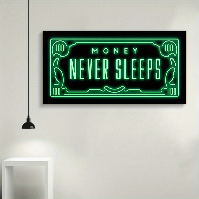 frameless green flash money wall poster, 1pc 15 7 31 5in frameless green flash money wall poster wall canvas canvas painting details 2