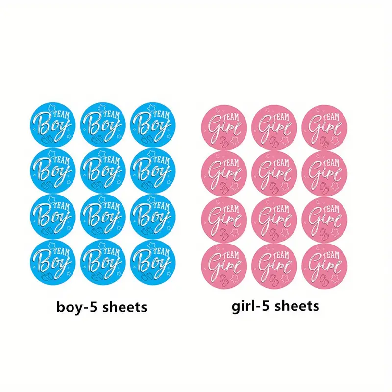 Team Boy Team Girl Stickers Boy Girl Sticker Gender Reveal - Temu Germany