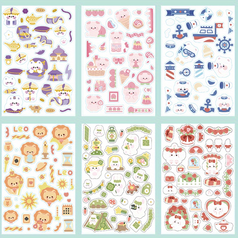 Cute Cartoon Party Series Stickers Pack Self adhesive - Temu