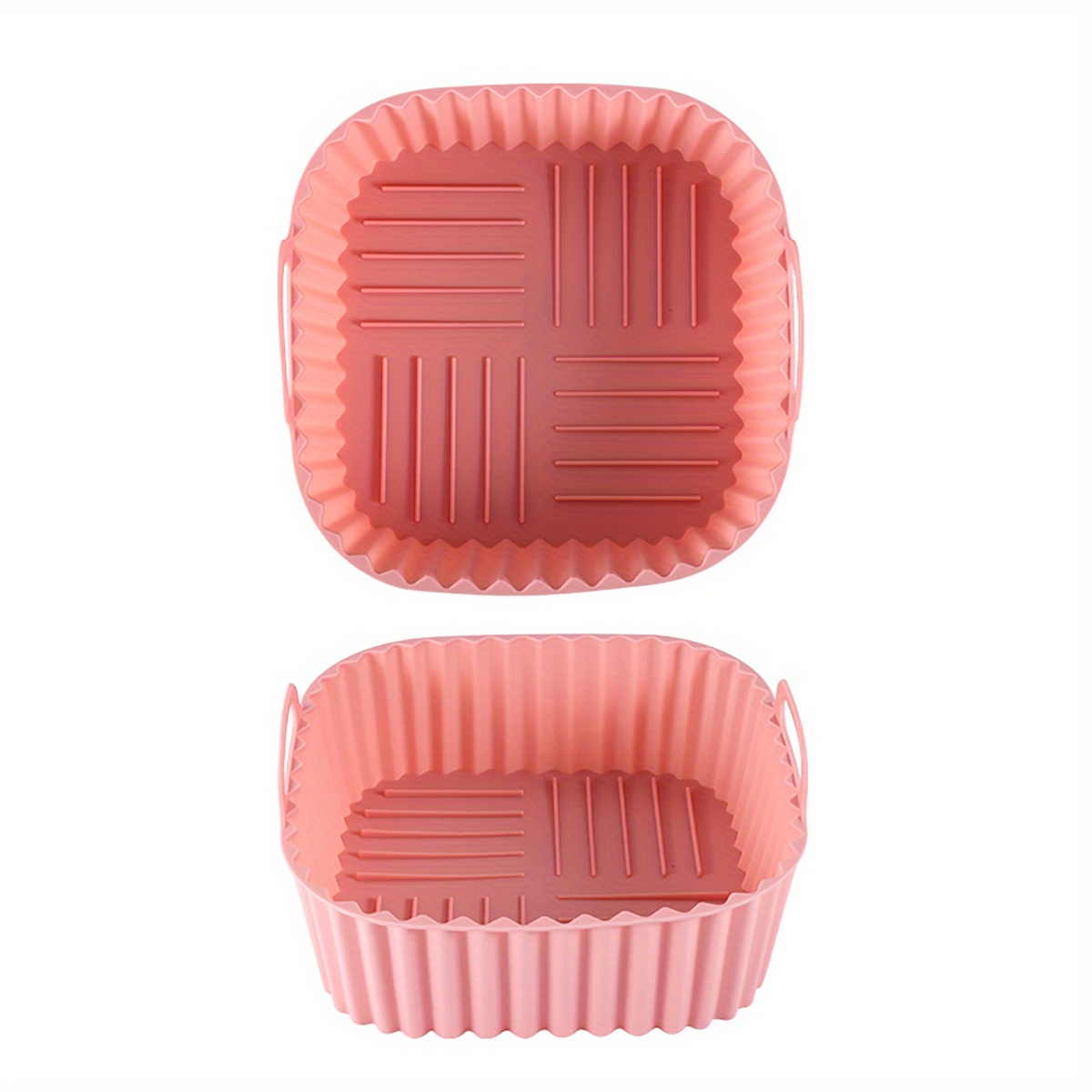 2-Pack Square Silicone Air Fryer Liners 8 Inch for 4 to 7 QT Reusable Air  Fryer Pot Air Fryer Inserts (Grey+Pink) - AliExpress