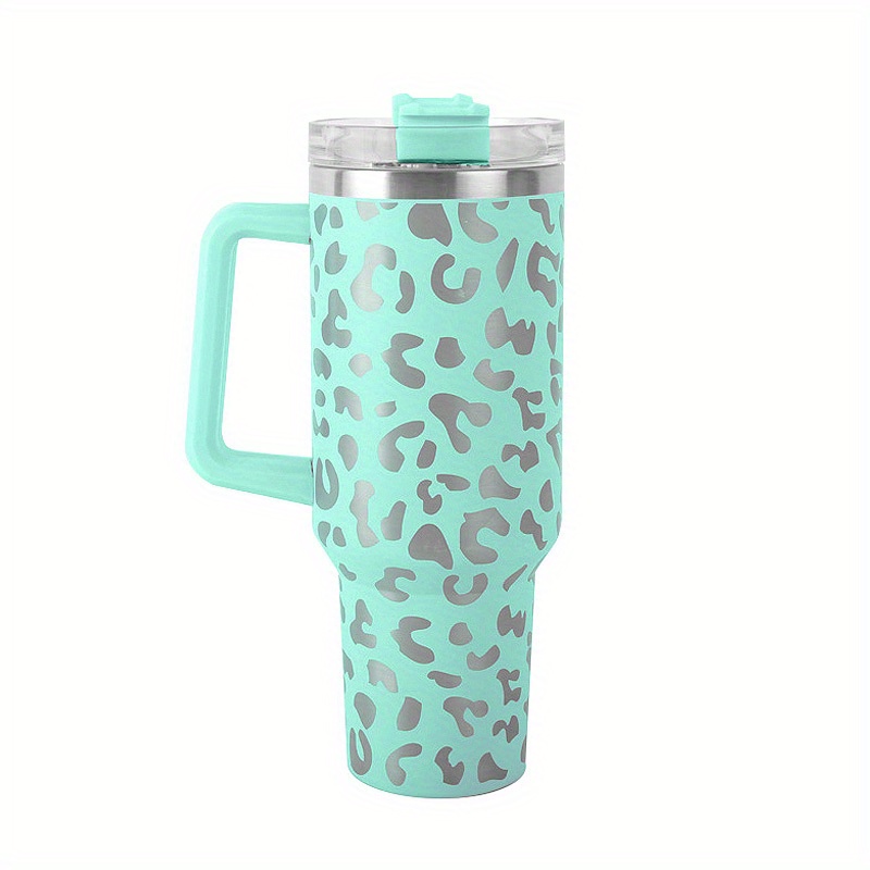 Printed Large Tumbler | 40 oz Colorful Cup with Handle, Lid and Straw