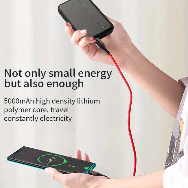 Mini Power Bank 5000mah Phone Chaging Portable Slim Small - Temu