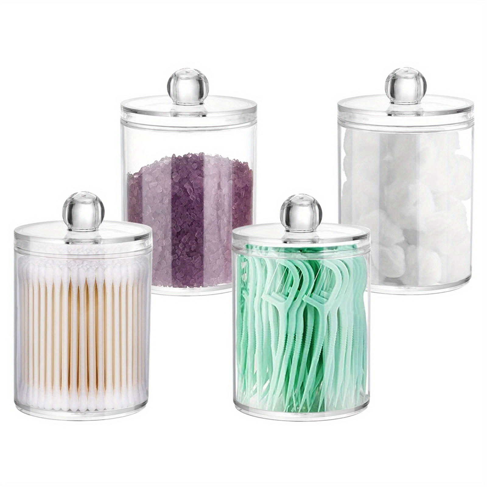  ZENWAWA Mayan Patterns Cotton Swab Dispenser Holder Jars 2  Pack, Floss Container for Bathroom Vanity Countertop Waterproof Dustproof  Canisters : Home & Kitchen