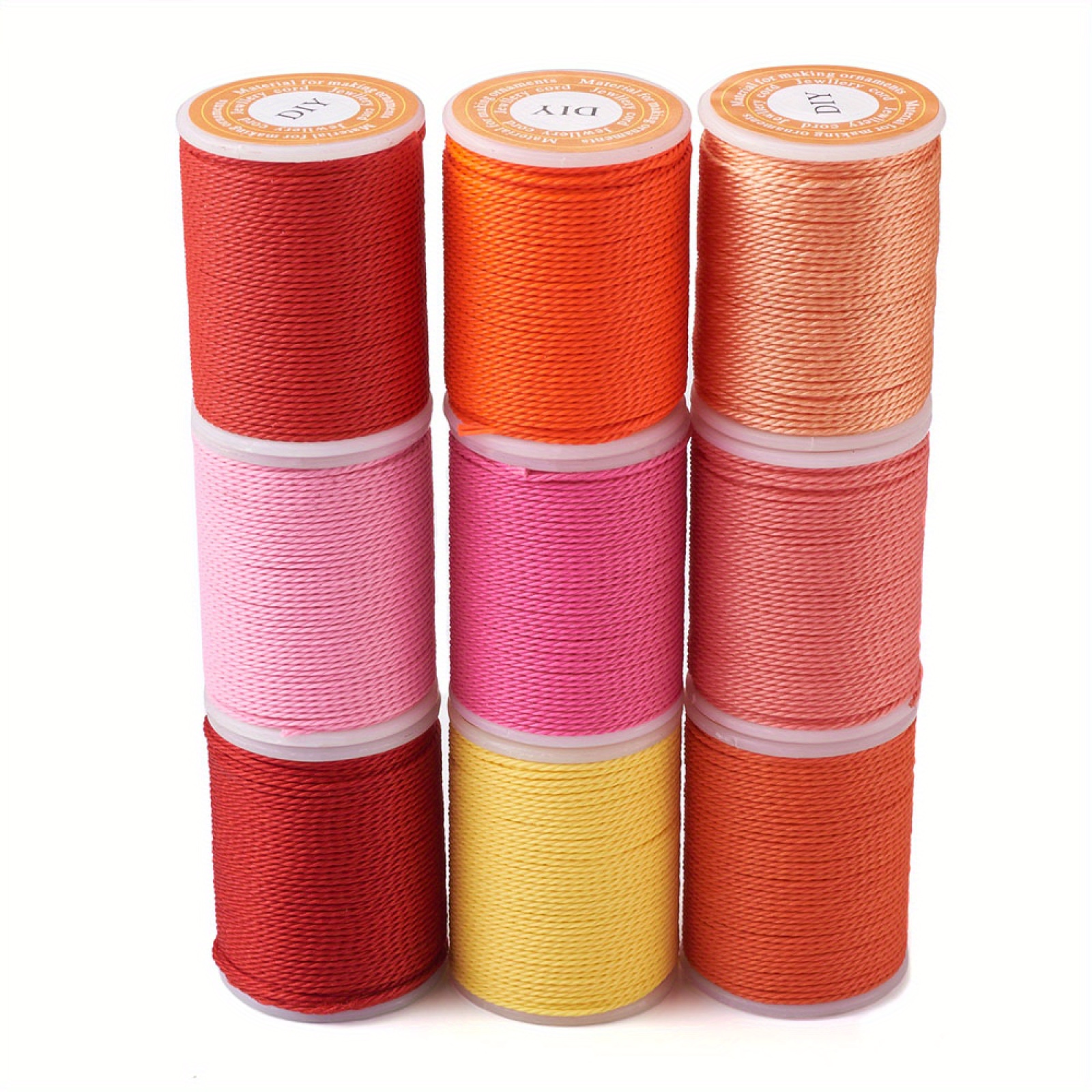 11m/roll 9rolls Waxed Polyester Cord Twisted Cord Mixed Color 1mm