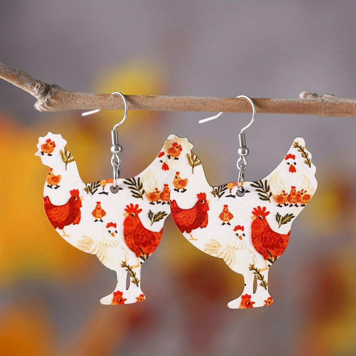 Cute Acrylic Animal Drop Earrings Colorful Boots Chicken Hen Dinosaur  Lovely Panda with Bamboos Funny Animal Dangle Earrings For Women Girls  Christams