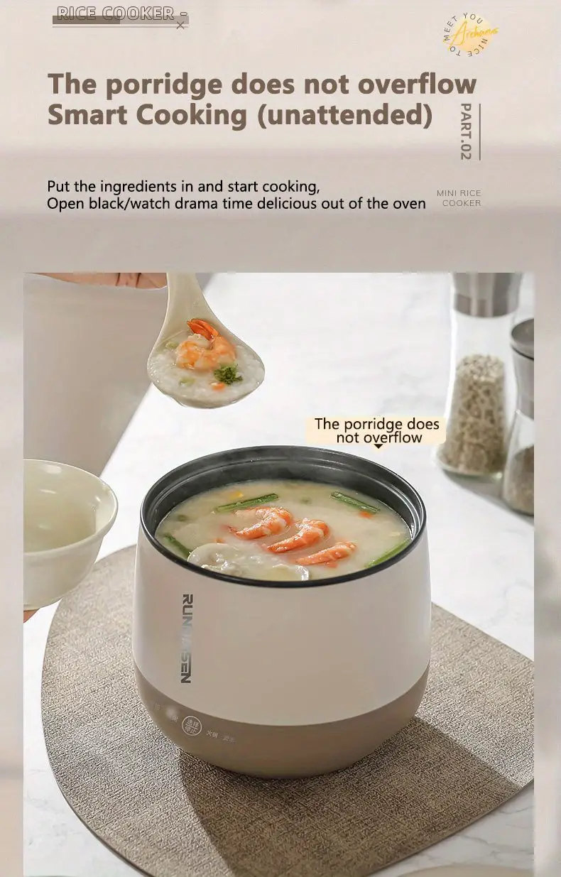 1pc 1 8l mini rice cooker multifunctional rice pot cooking rice non stick pot porridge cooker soup dormitory electric cooker details 4