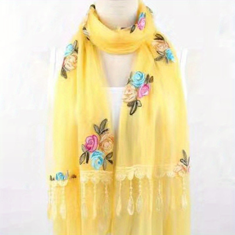 Flower Pattern Scarf Lace Shawl Wrap