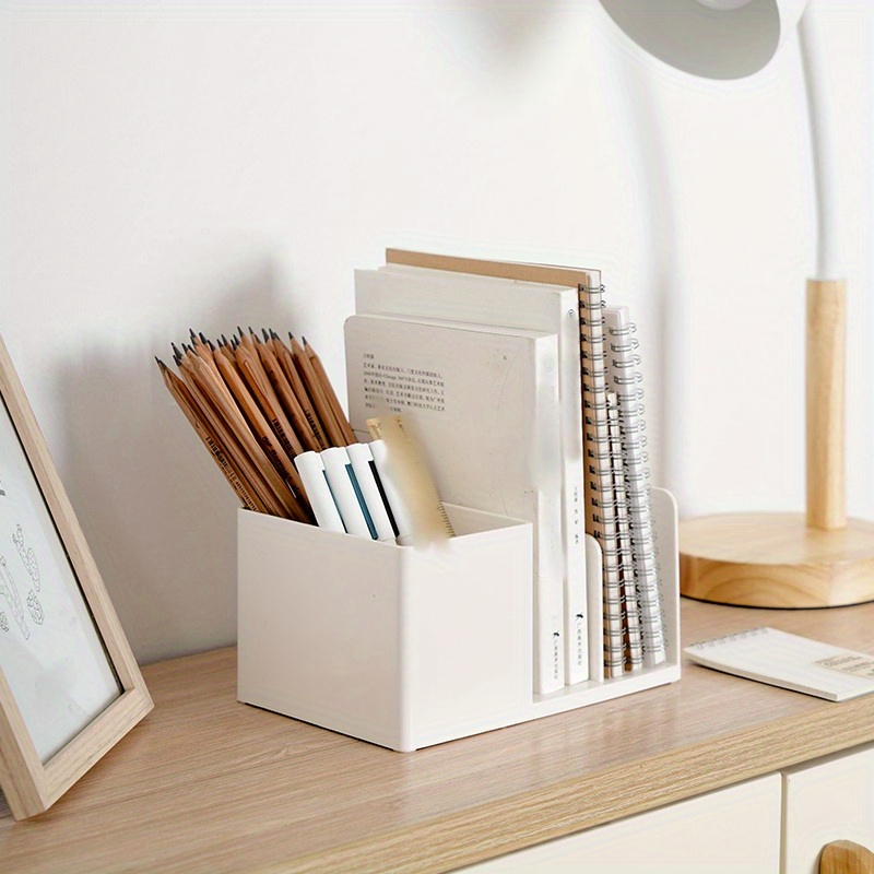 Desktop Storage Organizer Pen Pencil Card Holder Box - Temu