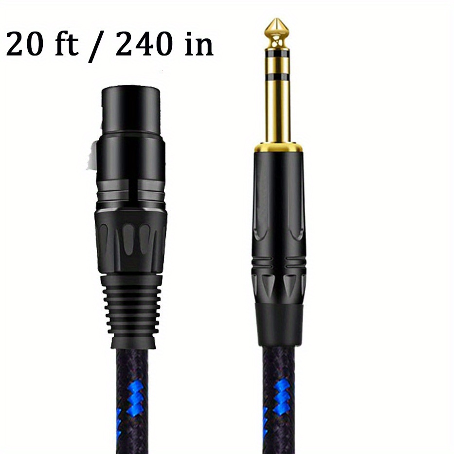 Ts To Xlr Female Unbalanced Microphone Cable Jack Ts 1/4 - Temu