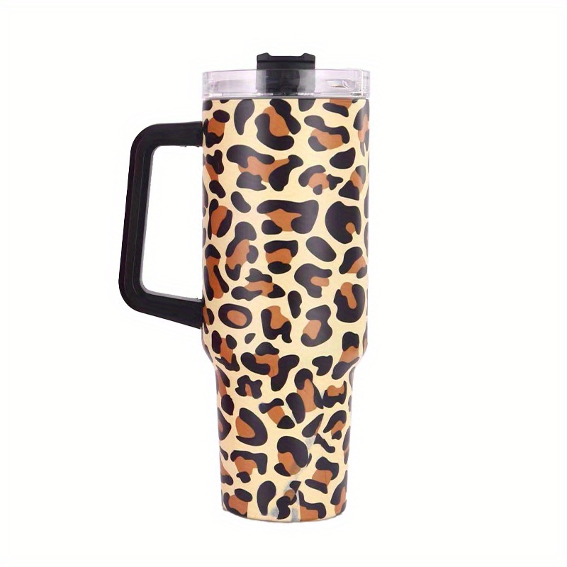 Printed Large Tumbler | 40 oz Colorful Cup with Handle, Lid and Straw