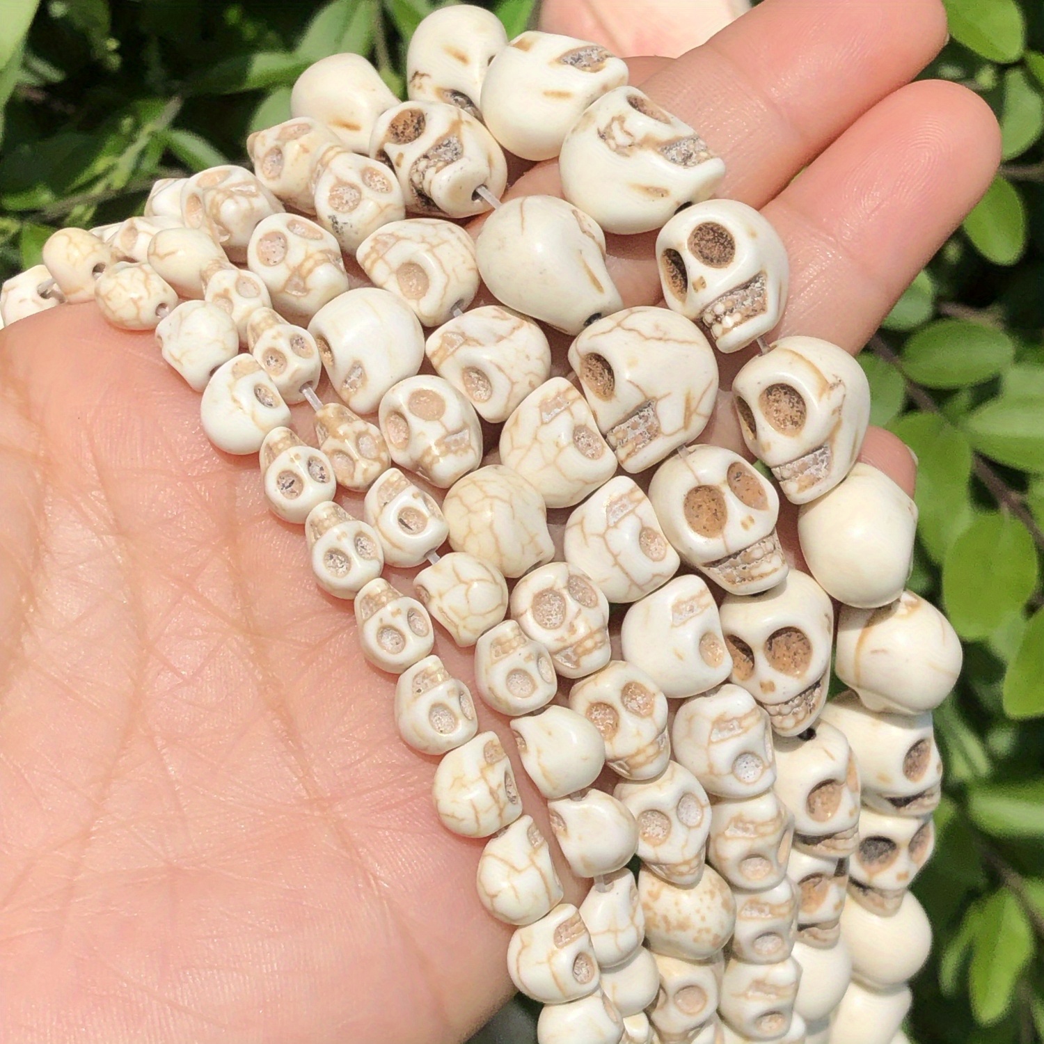 Assorted Skull Beads Howlite Dyed Stone Beads Carved Stone Skull up to  22x18mm 15.5 Full Strand ORG036