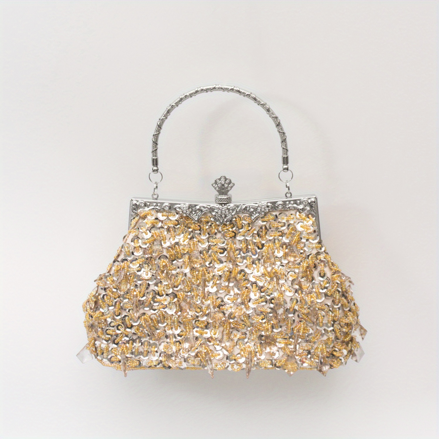 Beaded Sequin Evening Bag, Elegant Top Ring Clutch Purse, Women's Handbag  For Wedding Prom Party - Temu