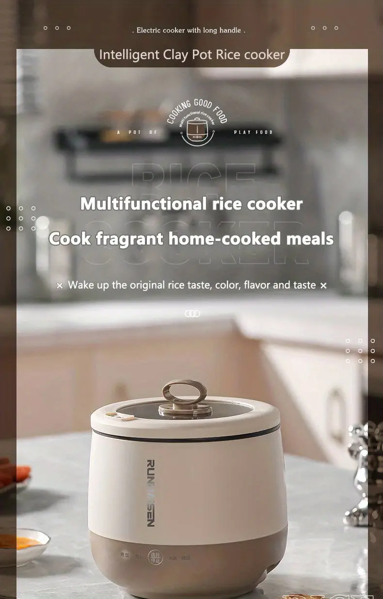 1pc 1 8l mini rice cooker multifunctional rice pot cooking rice non stick pot porridge cooker soup dormitory electric cooker details 0