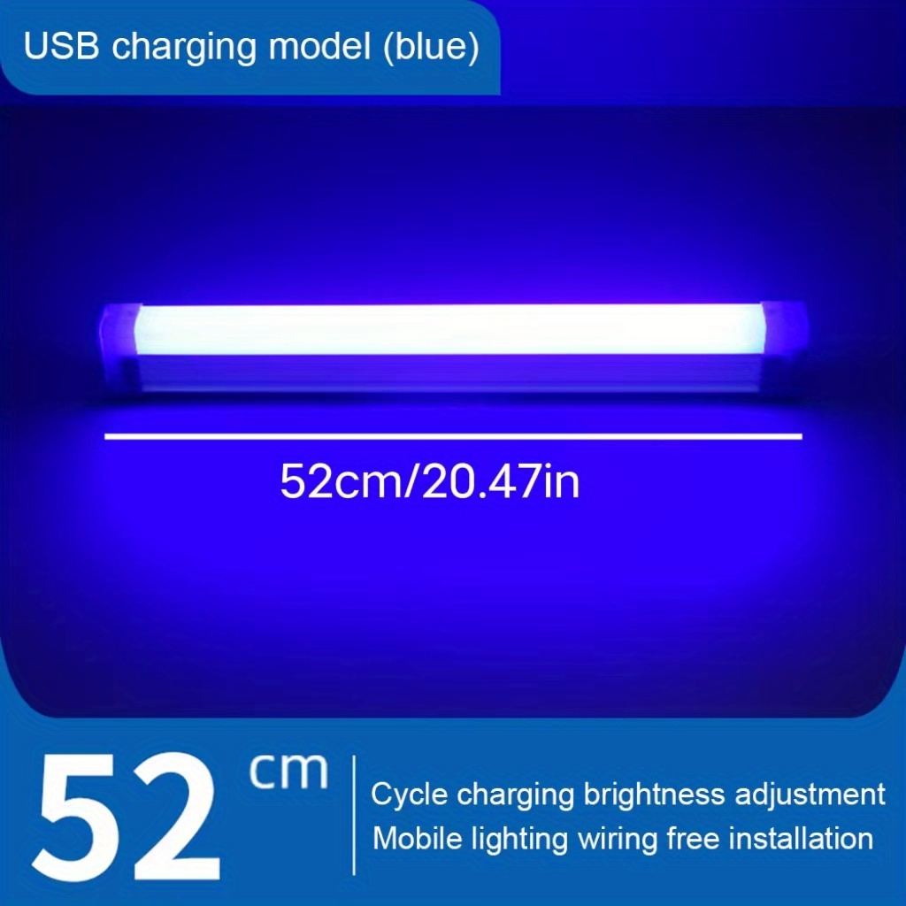 17cm-52cm Led Tube 30w/60w/80w Portable Usb Rechargeable Emergency Light  Outdoor Lighting Camping Lamp