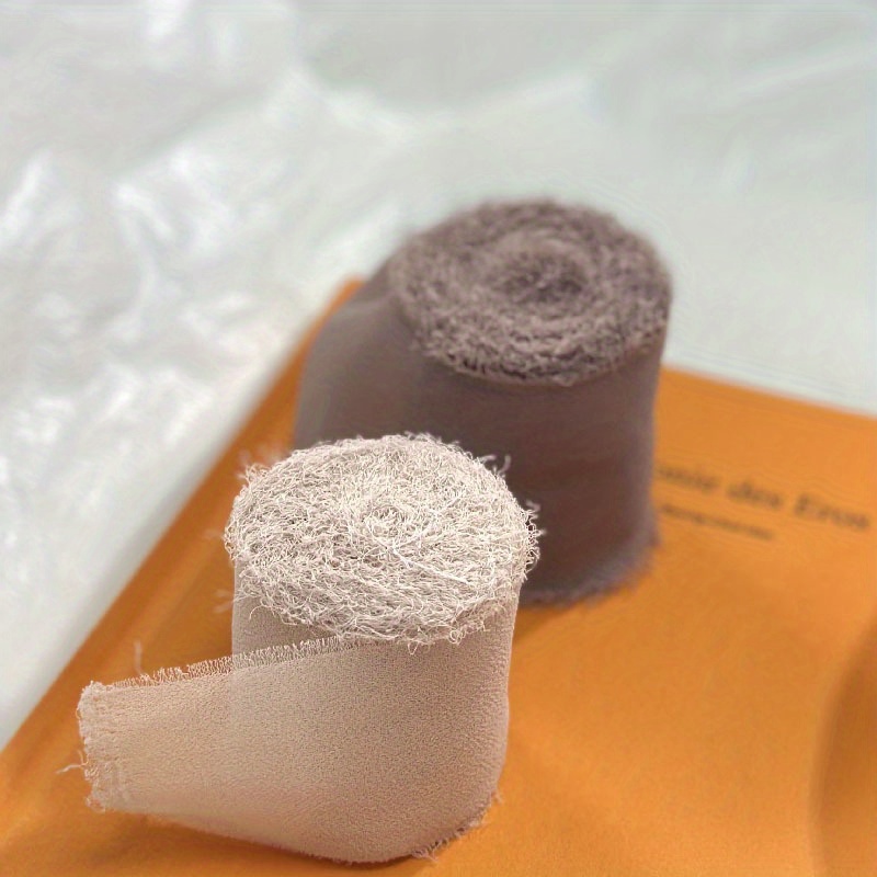 Chiffon Ribbon Handmade Frayed Ribbon Wedding - Temu