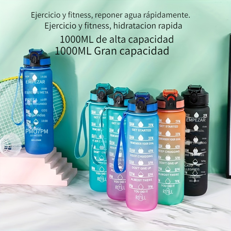 Botella deportiva motivacional multicolor 